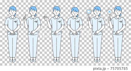 Nurse uniform female simple illustration set light blue Nurse uniform female simple illustration set light blue 75705785