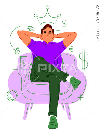 Vector businessman in shadow of sharp lines style 75706278