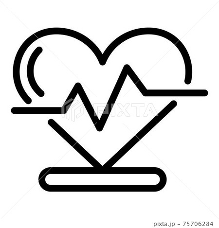 Heart rate icon, outline style 75706284