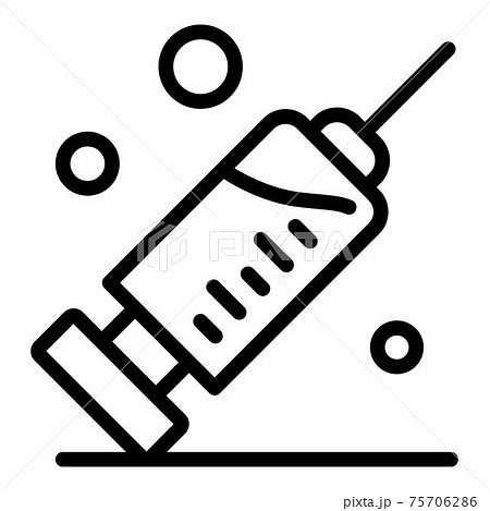 Medical syringe icon, outline style Medical syringe icon, outline style 75706286