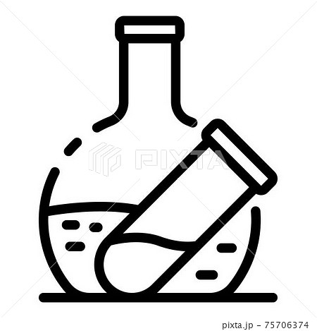 Endocrinology flask test icon, outline style Endocrinology flask test icon, outline style 75706374