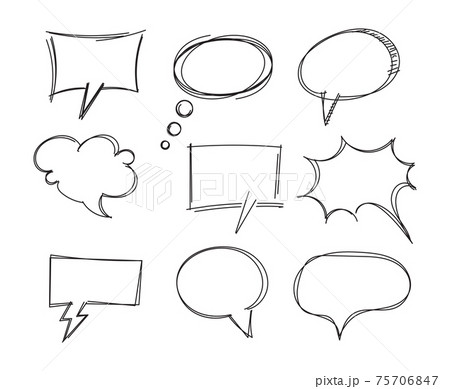 Freehand drawing bubble speech items Freehand drawing bubble speech items 75706847