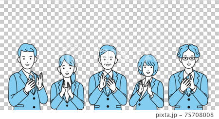 拍手 歓迎 祝う 会社員 スーツ姿 男女 上半身 イラスト素材 拍手 歓迎 祝う 会社員 スーツ姿 男女 上半身 イラスト素材 75708008