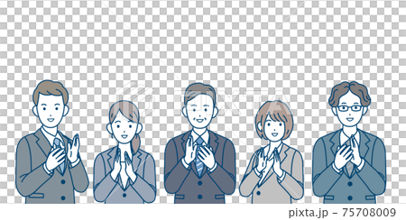 Applause welcome Celebration office worker suit figure men and women upper body illustration material Applause welcome Celebration office worker suit figure men and women upper body illustration material 75708009