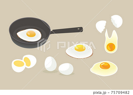卵のアイコンセット 卵のアイコンセット 75709482