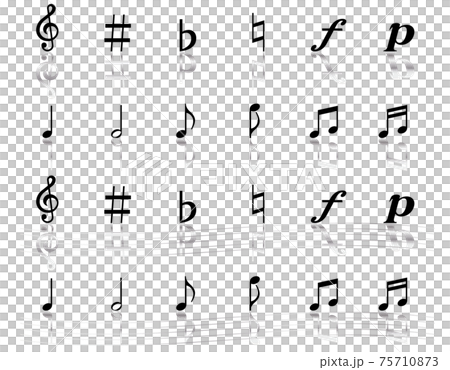 Treble clef musical note music symbol gradation beautiful icon set 75710873