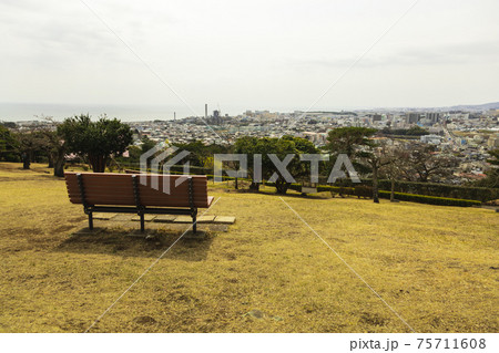 茨城県日立市 神峰公園から見た日立市街地の写真素材