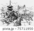 Kyoto Japan Touji temple Sketch  75711950