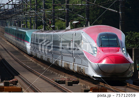東北新幹線を行く秋田新幹線E6系(E5系併結) 東北新幹線を行く秋田新幹線E6系(E5系併結) 75712059