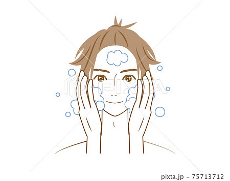 男性　男　人間　人物　顔　洗顔 75713712