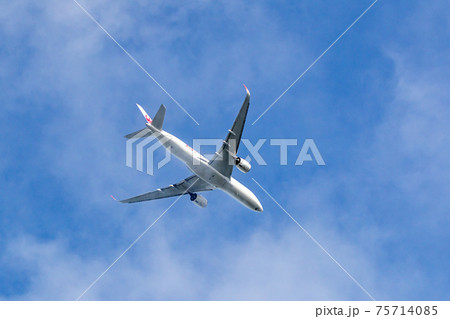 滑走路を離れ上昇する旅客機・飛行機・航空機 滑走路を離れ上昇する旅客機・飛行機・航空機 75714085
