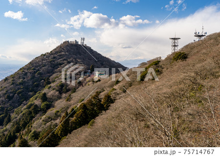筑波山 女体山山頂からの風景 男体山 の写真素材