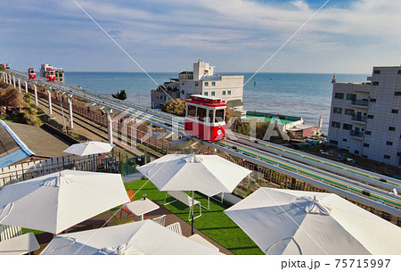 Scenery of Haeundae Sky Capsule, Busan, South Korea, Asia. 75715997