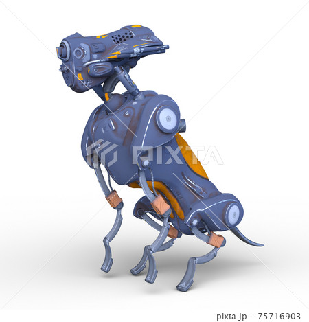 犬型ロボットのイラスト素材