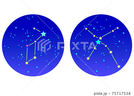 七夕の織姫と彦星の星座 ベガ アルタイル のイラスト素材