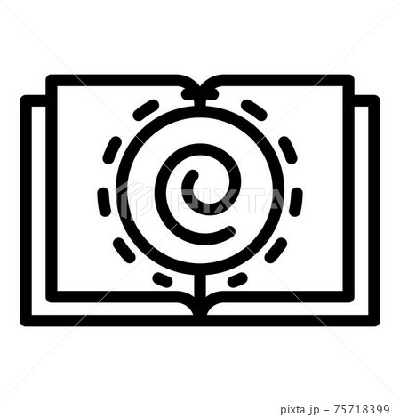 Hypnosis book icon, outline style Hypnosis book icon, outline style 75718399