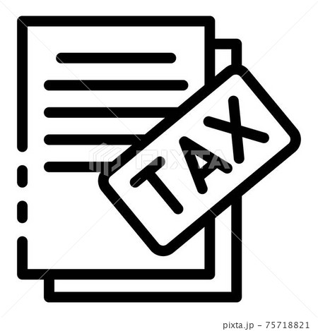 Tax paper icon, outline style Tax paper icon, outline style 75718821