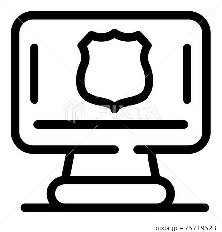 Police computer icon, outline style Police computer icon, outline style 75719523