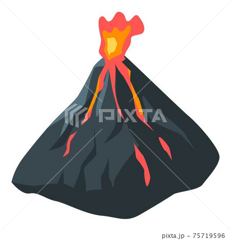 Island volcano icon, isometric style 75719596