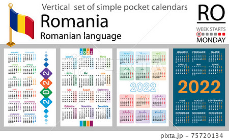 Romanian vertical pocket calendar for 2022 Romanian vertical pocket calendar for 2022 75720134