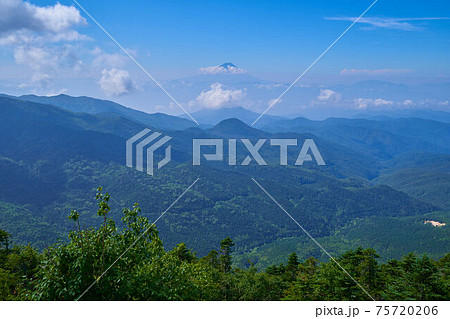長野(山梨)の金峰山に向かう朝日岳手前の大ナギのガレ場から南側の眺望 長野(山梨)の金峰山に向かう朝日岳手前の大ナギのガレ場から南側の眺望 75720206