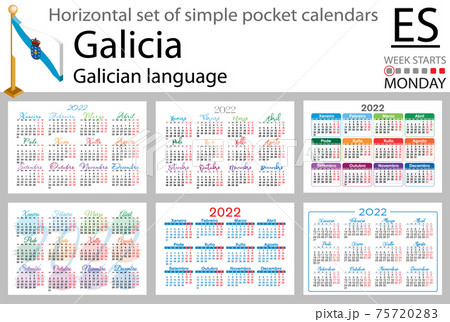 Galician horizontal pocket calendar for 2022 75720283