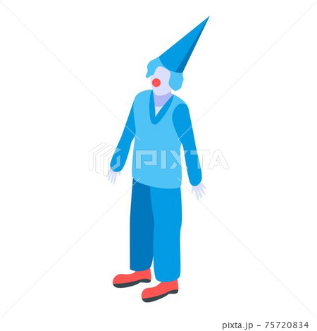 Blue clown icon, isometric style 75720834