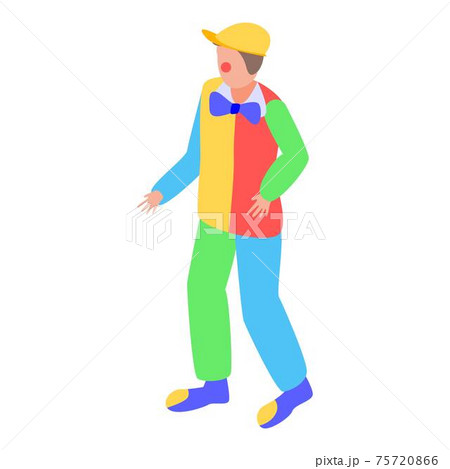 Colorful clown icon, isometric style 75720866
