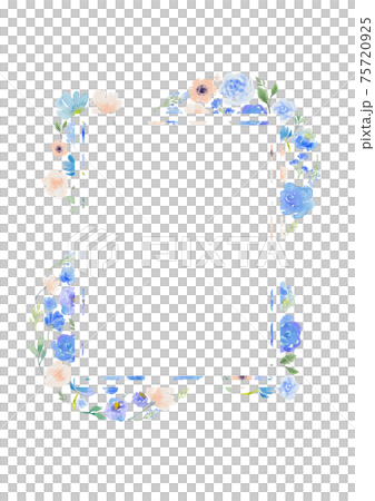 Blue rose decoration frame - Stock Illustration [75720925] - PIXTA