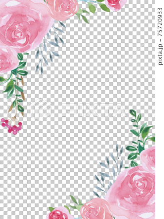 Pink rose decorative border - Stock Illustration [75720933] - PIXTA