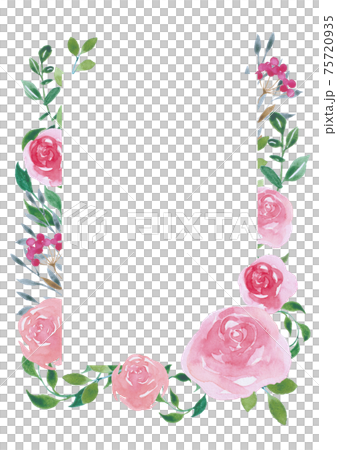 Pink rose decorative border - Stock Illustration [75720935] - PIXTA