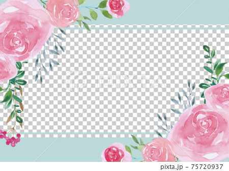 ピンクのバラの飾り枠のイラスト素材