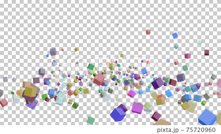 CGキューブ 多数の転がってくる立方体 CGキューブ 多数の転がってくる立方体 75720960