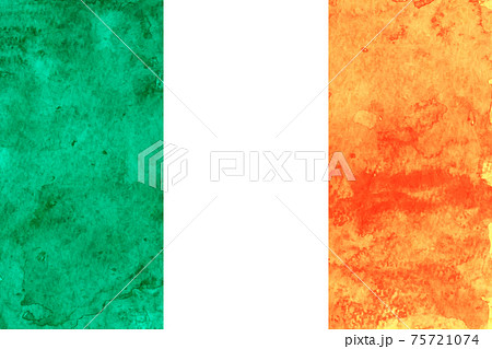 アイルランド　 国旗　和紙　水彩