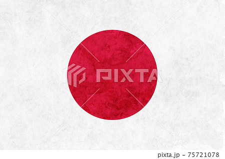 日本　 国旗　和紙　水彩