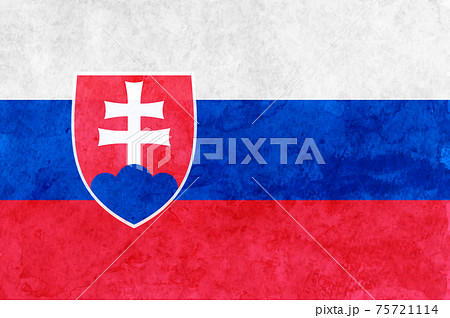 スロバキア　 国旗　和紙　水彩 75721114