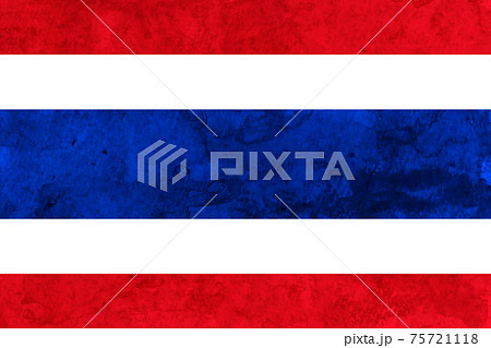 タイ 国旗 和紙 水彩のイラスト素材