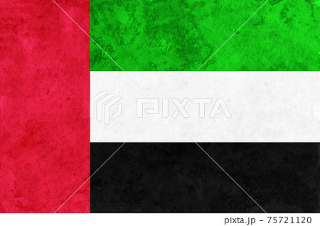 アラブ首長国連邦　 国旗　和紙　水彩