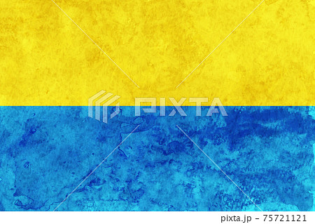 ウクライナ　 国旗　和紙　水彩