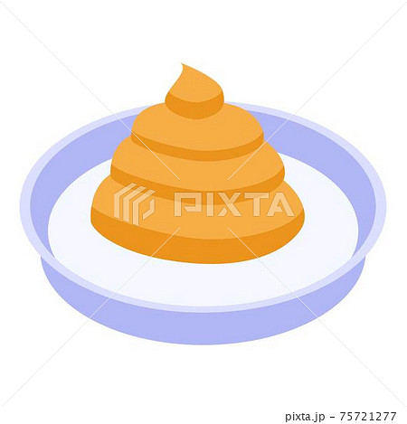 Mustard creme icon, isometric style 75721277