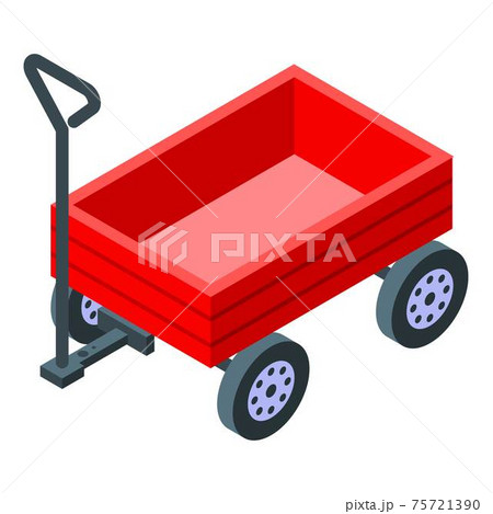 Kid wheelbarrow icon, isometric style 75721390