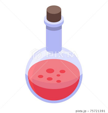 Round red potion icon, isometric style 75721391