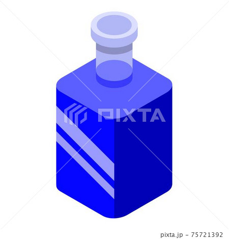 Blue bottle potion icon, isometric style 75721392