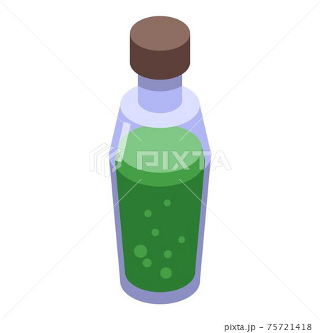 Green potion icon, isometric style 75721418