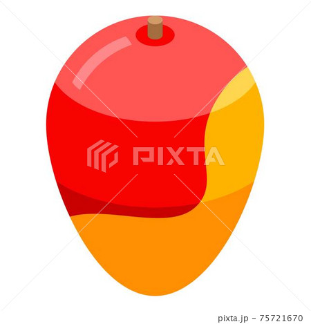 Whole mango icon, isometric styleのイラスト素材 [75721670] - PIXTA