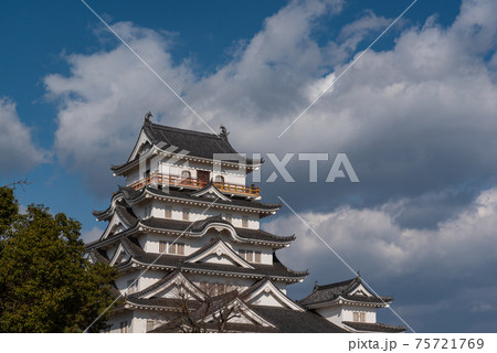 広島県　福山市　福山城　天守閣　横位置 75721769