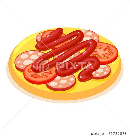 Delicious breakfast icon, isometric style Delicious breakfast icon, isometric style 75722073