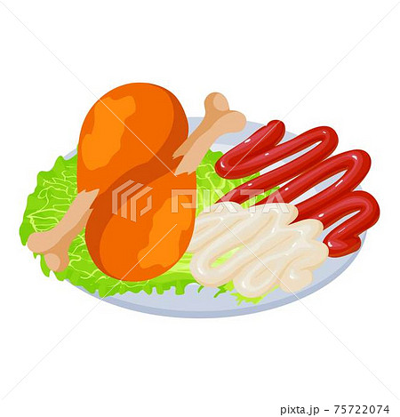 Junk food icon, isometric style Junk food icon, isometric style 75722074