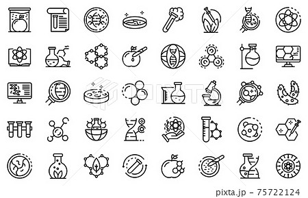 Bioengineer icons set, outline style 75722124
