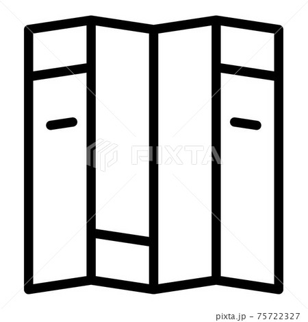 Folded brochure icon, outline style Folded brochure icon, outline style 75722327